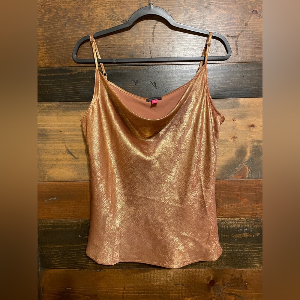 Vince Camino Gold Bronze Women's Cowl Neck Top